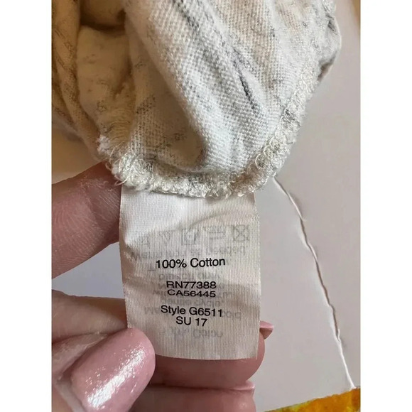 Madewell gray, cream tye crop top tee shirt size medium - Picture 4 of 8